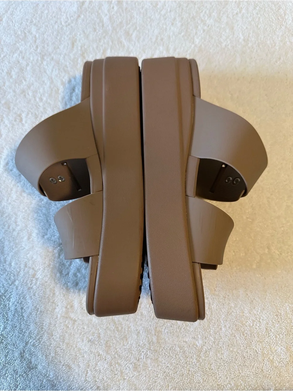 Crocs Brooklyn Double Strap Slide Sandals Taupe Womens Size 9 Comfort EVA - Picture 5 of 7